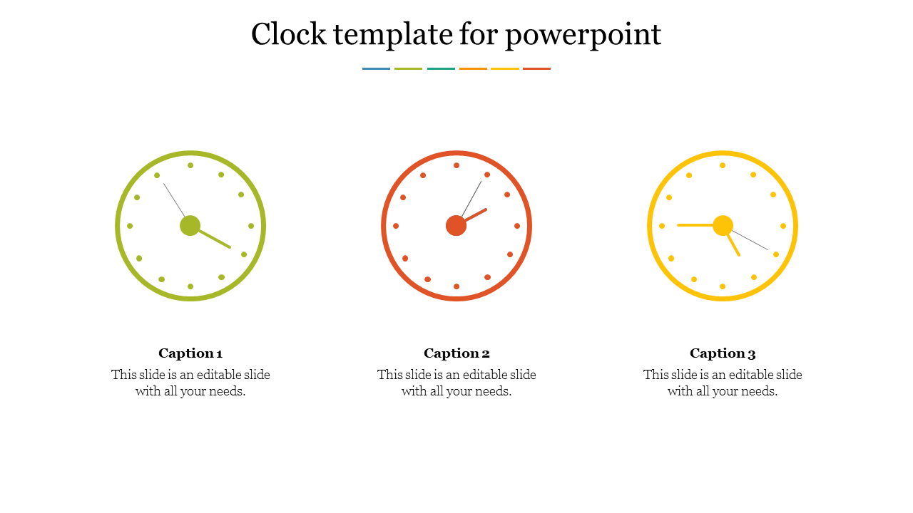 Attractive Clock Template For PowerPoint Presentation